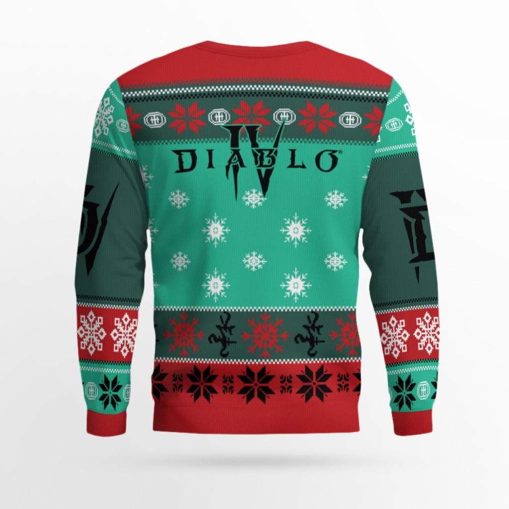 Diablo IV Mephisto Bloodied Wolf Holiday Ugly Sweater 2025 2