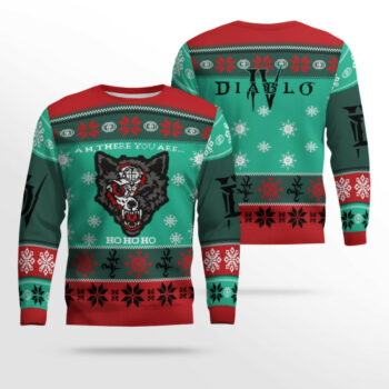 Diablo IV Mephisto Bloodied Wolf Holiday Ugly Sweater 2025