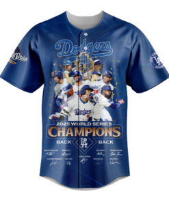 Dodgers 2025 World Series Champions Back 2 Back Baseball Jersey