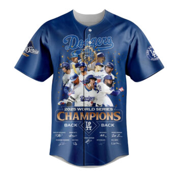 Dodgers 2025 World Series Champions Back 2 Back Baseball Jersey