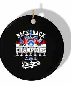 Dodgers Back 2 Back 2025 World Series Champions Ornament