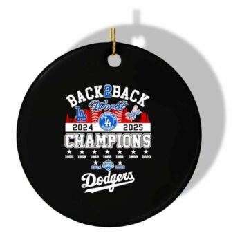 Dodgers Back 2 Back 2025 World Series Champions Ornament