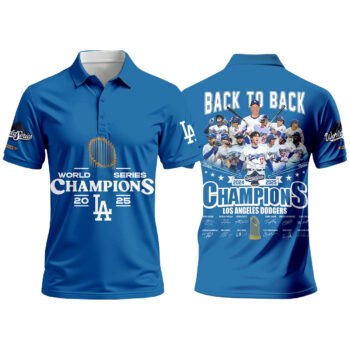 Dodgers Back To Back 2024-2025 World Series Champions Signature Polo Shirt