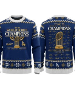 Dodgers Back To Back World Series 2025 Ugly Christmas Sweater