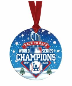 Dodgers Back to Back World Series Champions 2025 Christmas Ornament