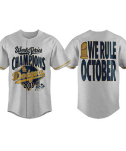 Dodgers We Rule October World Series Champions 2025 Baseball Jersey
