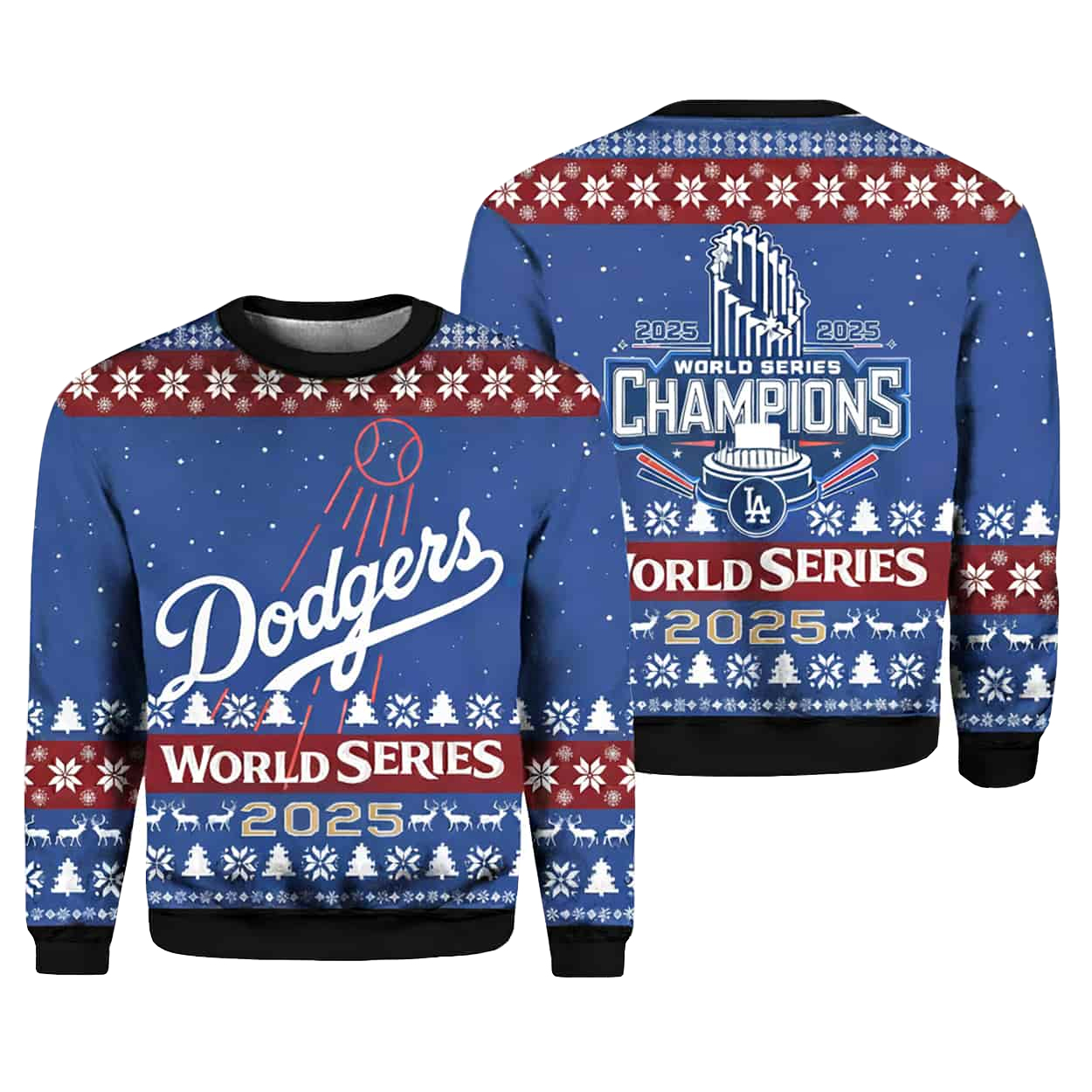 Dodgers World Series Champions 2025 Ugly Christmas Sweater Dodgers World Series Champions 2025 Ugly Christmas Sweater