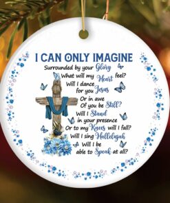 Inspirational Jesus Religious Quote and Cross Ornament