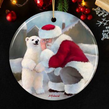Sharing Secrets Santa and Polar Bear Winter Dream Christmas Ornament
