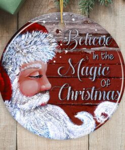 Vintage Santa Believe in the Magic of Christmas Ornament
