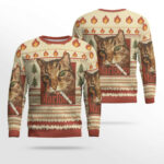 Funny Smoking Cat Meme Marlboro Christmas Ugly Sweater 2025