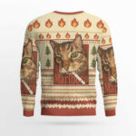 Funny Smoking Cat Meme Marlboro Christmas Ugly Sweater 2025