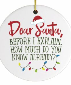 Funny Dear Santa Quote Christmas Ornament