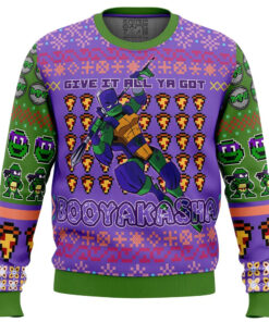 Give All Ya Got Booyakasha-Donatello Rise of the Teenage Mutant Ninja Turtles Ugly Christmas Sweater