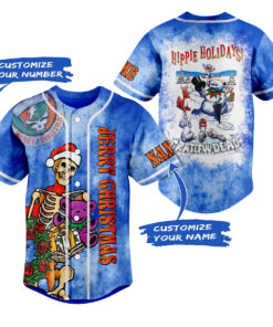 Grateful Dead Jerry Christmas Hippie Holidays Personalized Baseball Jersey
