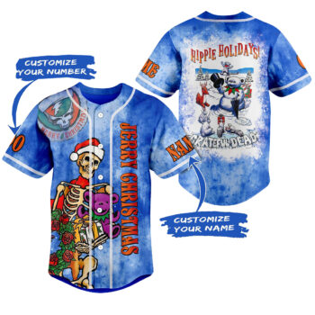 Grateful Dead Jerry Christmas Hippie Holidays Personalized Baseball Jersey