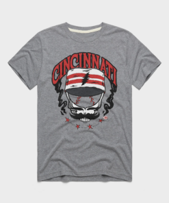 Grateful Dead x Cincinnati Reds Skull Major League Baseball Shirt