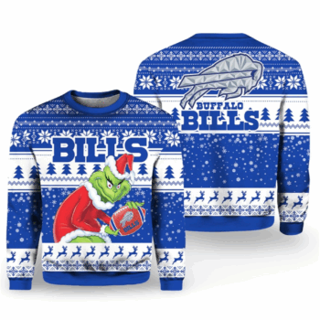 Grinch Bills 2025-2026 Rivalries Cold Front Christmas Ugly Sweater