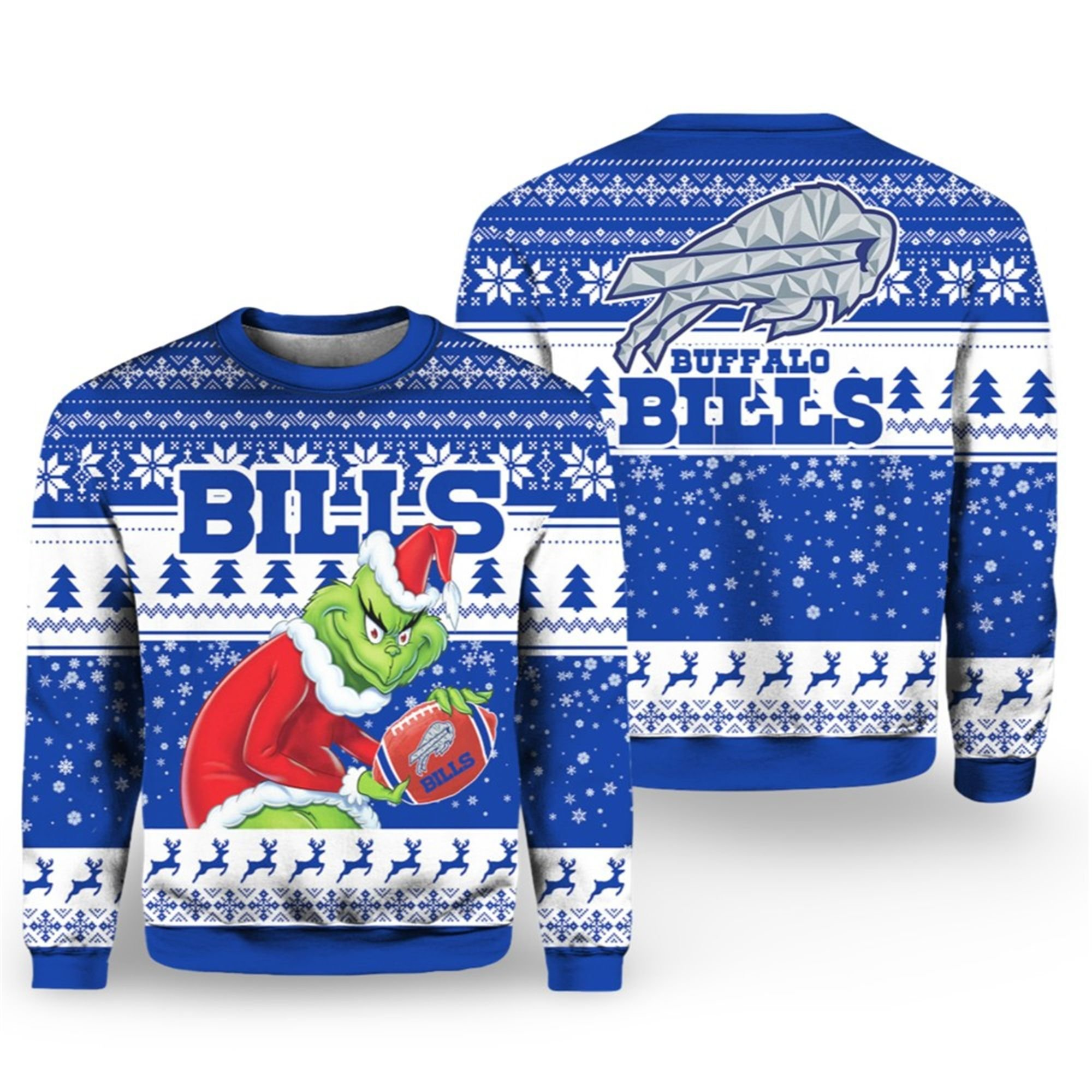Grinch Bills 2025-2026 Rivalries Cold Front Christmas Ugly Sweater Grinch Bills 2025-2026 Rivalries Cold Front Christmas Ugly Sweater
