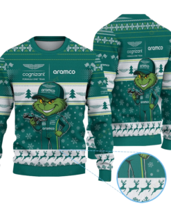 Grinch F1 Aston Martin Ugly Christmas Sweater 2025