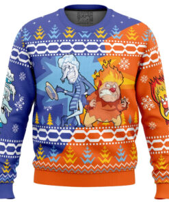 Heat and Snow Miser The Year Without a Santa Claus Ugly Christmas Sweater 2025
