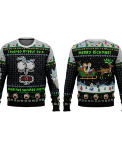 I Turned Myself Into A Christmas Sweater Rick And Morty Ugly Sweater 2025