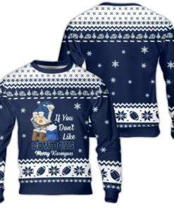 If You Don't Like Cowboys Merry Kissmyass Santa Mooning Dallas Cowboys Ugly Christmas Sweater 2025