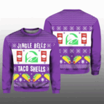 Jingle Bells Taco Shells Fire Ugly Christmas Sweater 2025