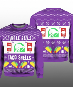 Jingle Bells Taco Shells Fire Ugly Christmas Sweater 2025