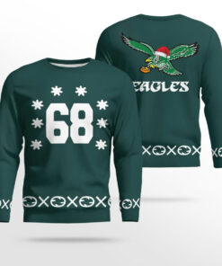 Jordan Mailata 68 Philadelphia Eagles Christmas Sweatshirt 2025