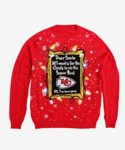Kansas City Chiefs Dear Santa Ugly Christmas Sweater 2025