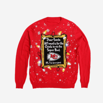 Kansas City Chiefs Dear Santa Ugly Christmas Sweater 2025