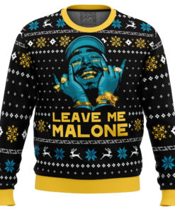 Leave Me Malone Post Malone Ugly Christmas Sweater 2025