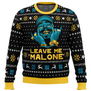 Leave Me Malone Post Malone Ugly Christmas Sweater 2025