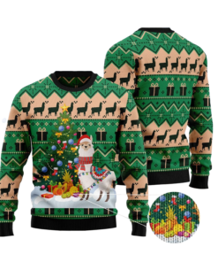 Llama With Christmas Tree Ugly Sweater 2025