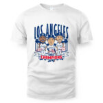 Los Angeles Baseball Back-to-Back World Champs Caricatures T-Shirt 1 Los Angeles Baseball Back-to-Back World Champs Caricatures T-Shirt