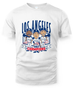 Los Angeles Baseball Back-to-Back World Champs Caricatures T-Shirt