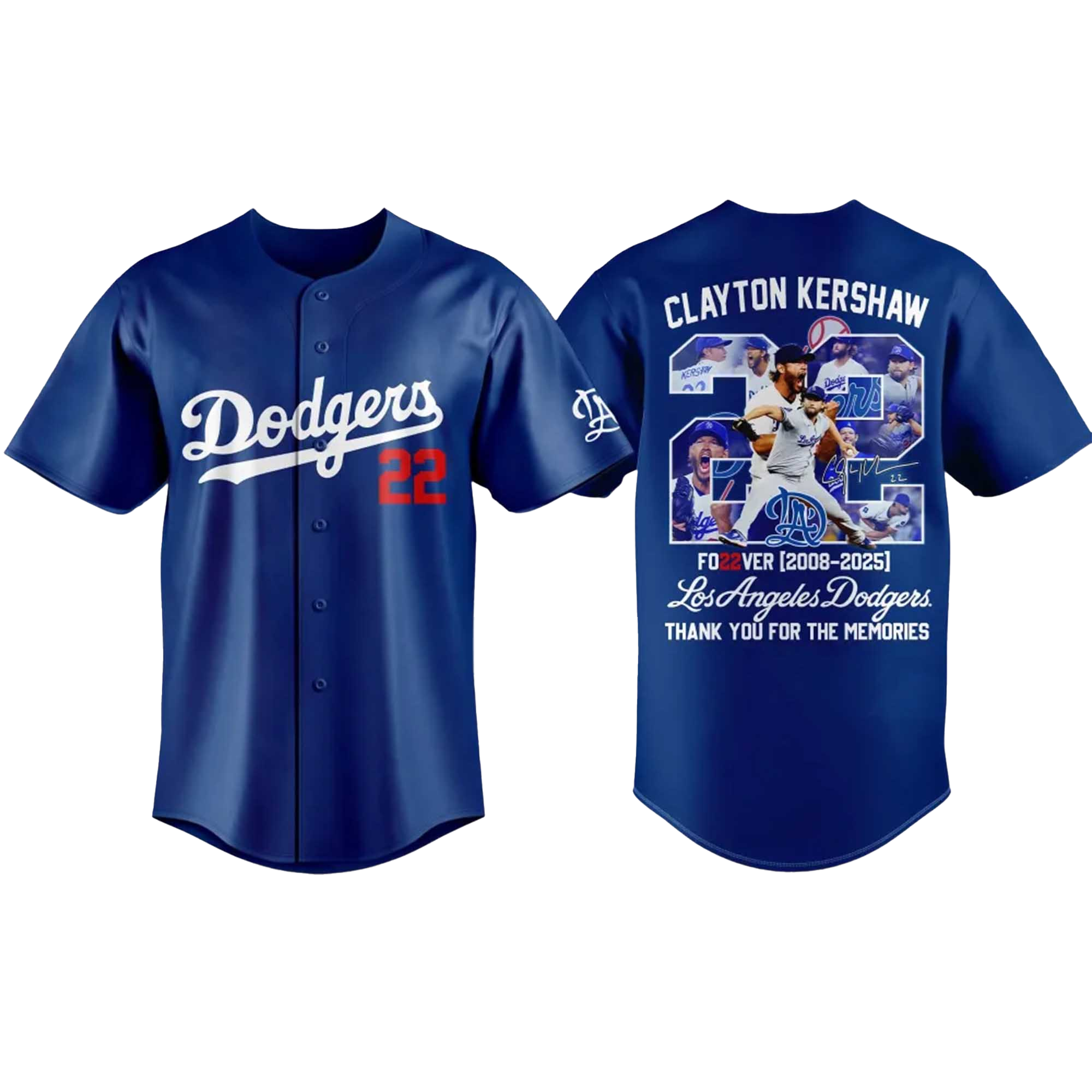 Los Angeles Dodgers Clayton Kershaw Forever 22 Thank You for the Memories 2025 Baseball Jersey Los Angeles Dodgers Clayton Kershaw Forever 22 Thank You for the Memories 2025 Baseball Jersey