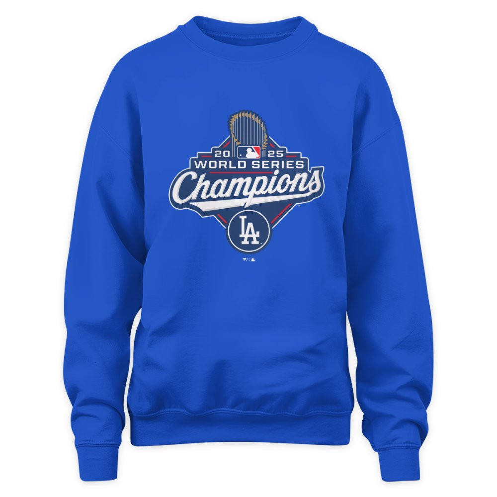Los Angeles Dodgers Deep Royal 2025 World Series Champions Logo Sweatshirt Mockup Los Angeles Dodgers Deep Royal 2025 World Series Champions Logo T-Shirt