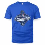 Los Angeles Dodgers Deep Royal 2025 World Series Champions Logo T-Shirt Mockup