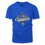 Los Angeles Dodgers Deep Royal 2025 World Series Champions Logo T-Shirt Mockup