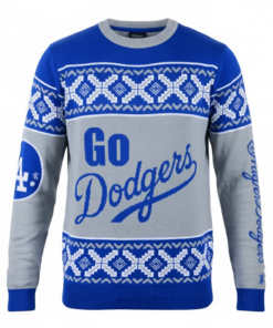 Los Angeles Dodgers Klew Gray Exclusive Slogan Ugly Christmas Sweater
