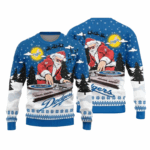 Los Angeles Dodgers Logo Knitted Funny DJ Santa Ugly Christmas Sweater 2025