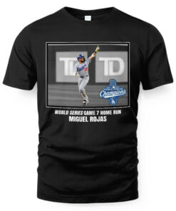 Los Angeles Dodgers Miguel Rojas Black 2025 World Series Champions Moment T-Shirt