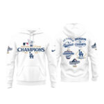 Los Angeles Dodgers National League Champions 2025 White Hoodie Shirt