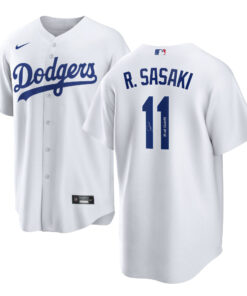 Los Angeles Dodgers Sasaki Autographed 2025 World Series Champions White Jersey with "25 WS Champs"