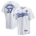 Los Angeles Dodgers Teoscar Hernández White Home 2025 World Series Champions Replica Jersey Mockup
