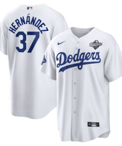 Los Angeles Dodgers Teoscar Hernández White Home 2025 World Series Champions Jersey
