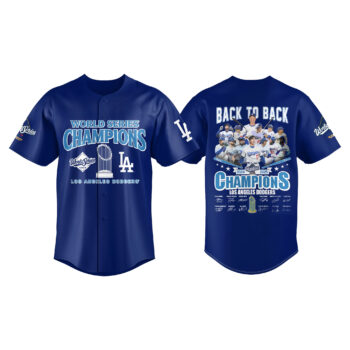 Los Angeles Dodgers World Series 2025 Back To Back Champions Baseball Jersey