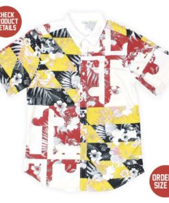 Maryland Flag Floral / Hawaiian Shirt 2 Maryland Flag Floral / Hawaiian Shirt
